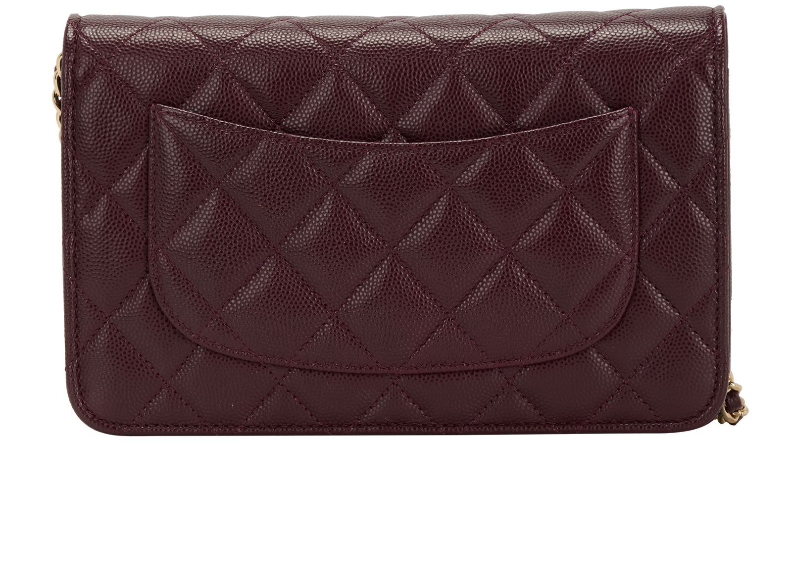 Crystal CC Wallet On Chain, &pound;2,600, Handbags, Burgundy, Caviar, Back view